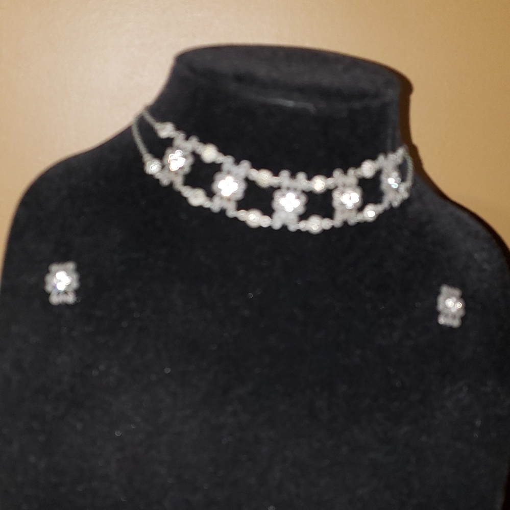 Necklace choker and earrings